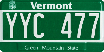 VT license plate YYC477