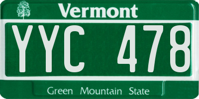 VT license plate YYC478