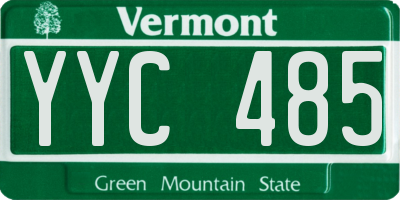 VT license plate YYC485