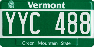 VT license plate YYC488