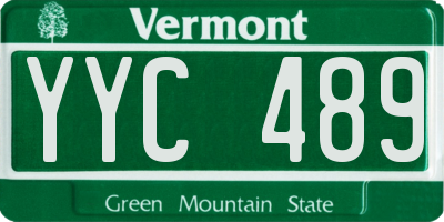 VT license plate YYC489