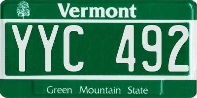 VT license plate YYC492