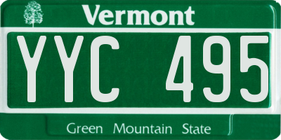 VT license plate YYC495