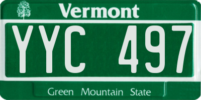 VT license plate YYC497