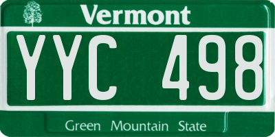 VT license plate YYC498