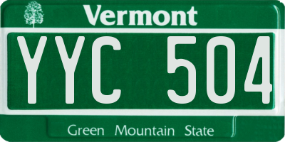 VT license plate YYC504