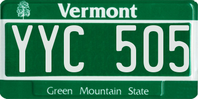 VT license plate YYC505