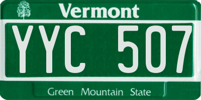 VT license plate YYC507