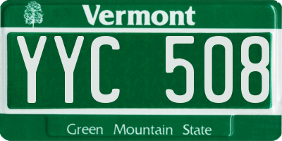 VT license plate YYC508