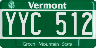 VT license plate YYC512