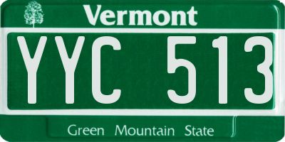VT license plate YYC513
