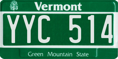 VT license plate YYC514