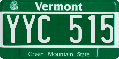 VT license plate YYC515