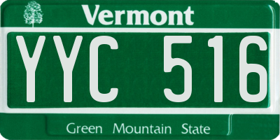 VT license plate YYC516
