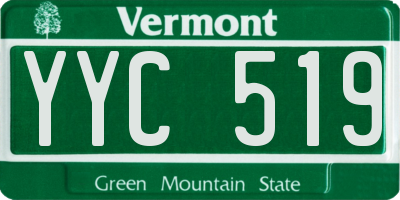 VT license plate YYC519