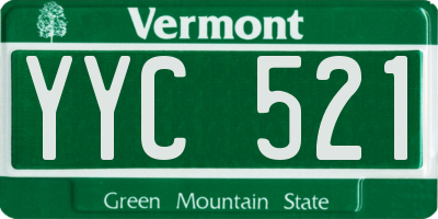 VT license plate YYC521