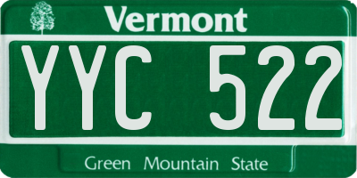 VT license plate YYC522