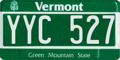 VT license plate YYC527