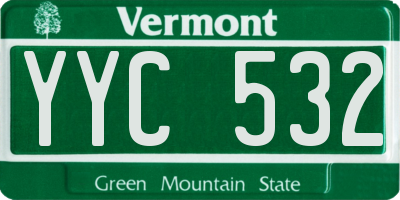 VT license plate YYC532
