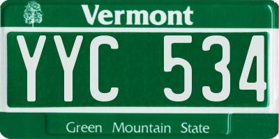 VT license plate YYC534