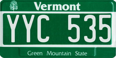 VT license plate YYC535