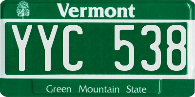 VT license plate YYC538