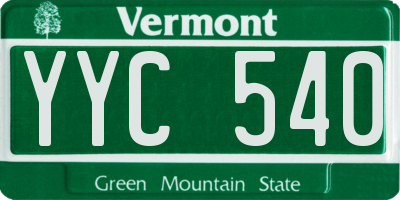 VT license plate YYC540
