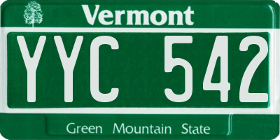 VT license plate YYC542