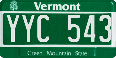 VT license plate YYC543
