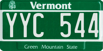 VT license plate YYC544