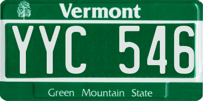 VT license plate YYC546