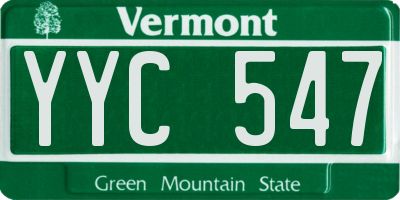 VT license plate YYC547