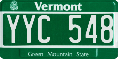 VT license plate YYC548