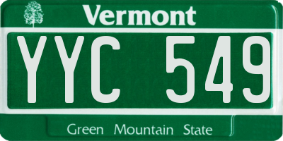 VT license plate YYC549
