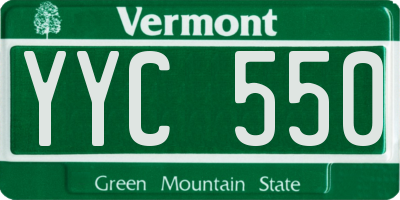 VT license plate YYC550