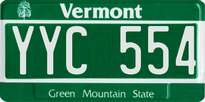 VT license plate YYC554