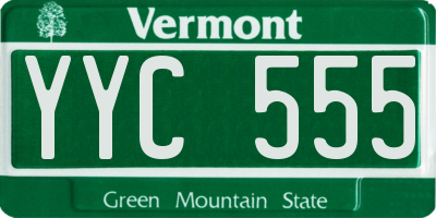 VT license plate YYC555