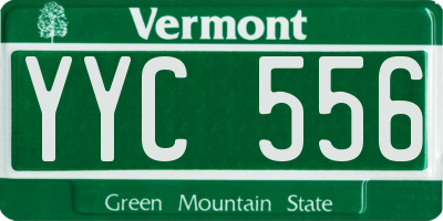 VT license plate YYC556