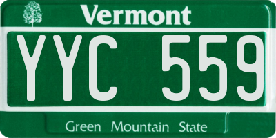 VT license plate YYC559