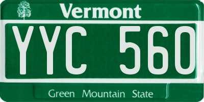 VT license plate YYC560