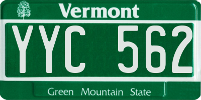 VT license plate YYC562