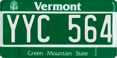 VT license plate YYC564
