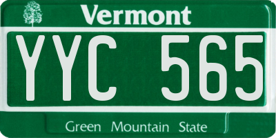 VT license plate YYC565