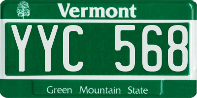 VT license plate YYC568