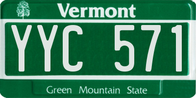 VT license plate YYC571