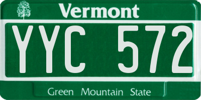 VT license plate YYC572