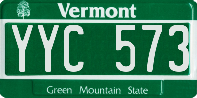 VT license plate YYC573