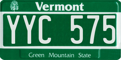 VT license plate YYC575
