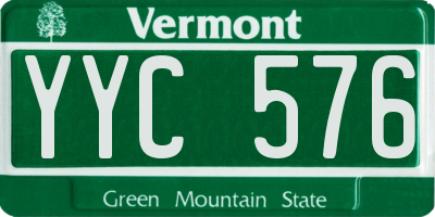 VT license plate YYC576