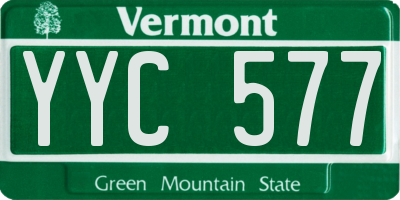 VT license plate YYC577